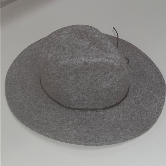 World Market Gray Women\'s 22” Inch Fedora Hat with black band main image 7
